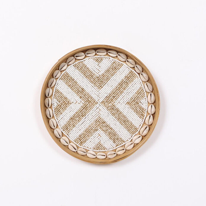 Mylamp Anadolu Boncuklu Bambu Duvar Dekoru &tepsi 25 Cm Tr005-25