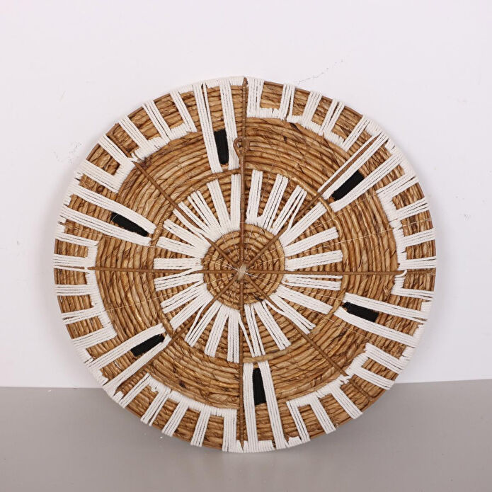 Mylamp Aspendos 50x12 cm Çap- Doğal Abaka Duvar Tabağı