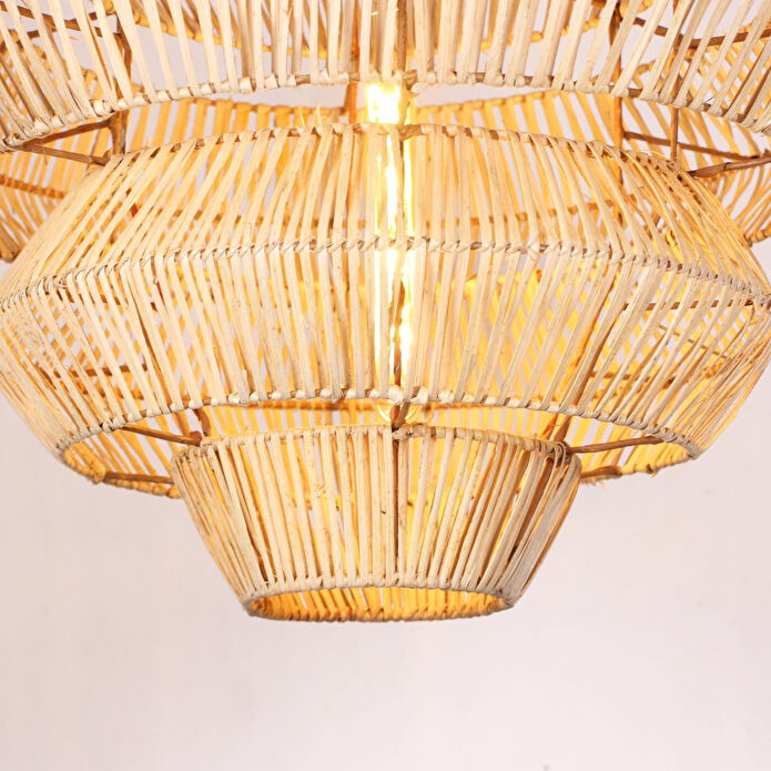 Mylamp Rattan Lucy Aydınlatma 60x60 Cm L Yapımı Doğal Avize