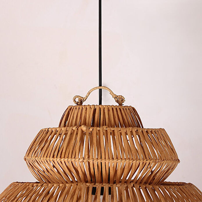 Mylamp Rattan Lucy Aydınlatma 60x60 Cm L Yapımı Doğal Avize