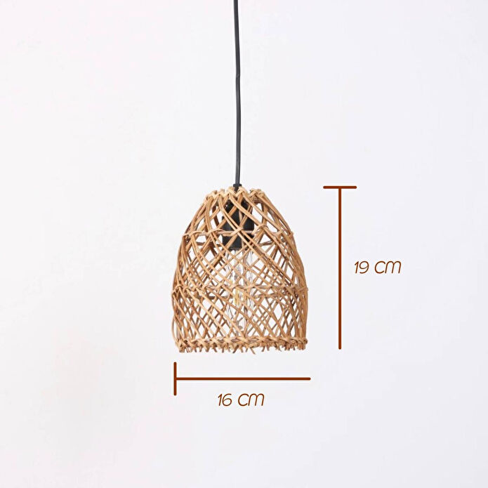 Mylamp Yonca 16x19 Cm. Rattan Lamba