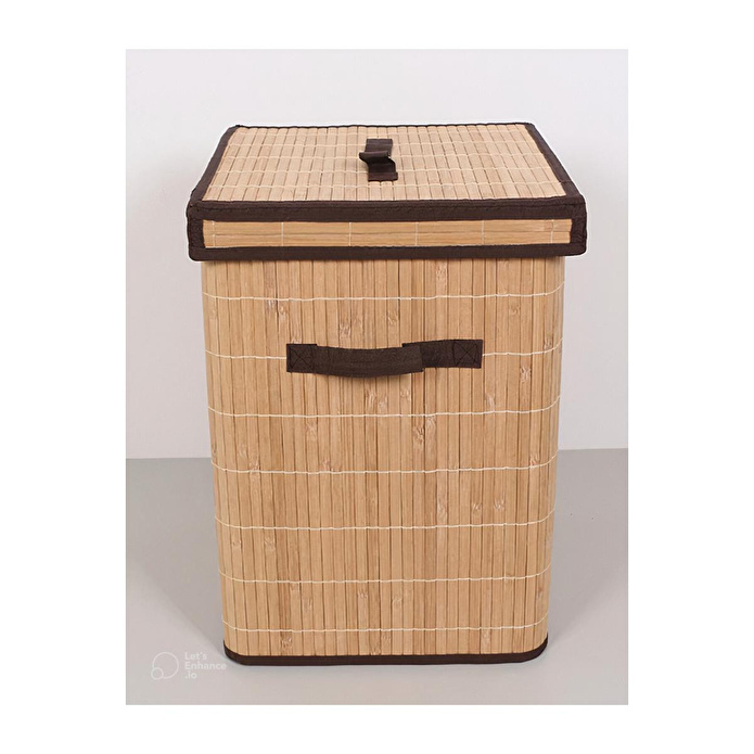 Mylamp Doğal Bambu Kirli Çamaşır Sepeti 32x32x45 Cm.