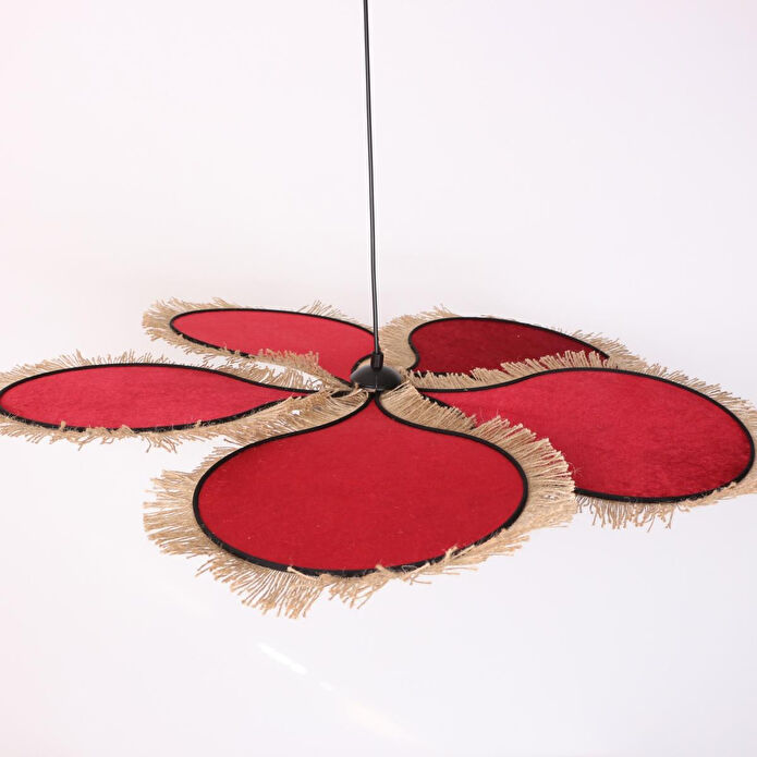 Mylamp Papatya Kadife Kumaş Avize 90 Cm 30 Cm