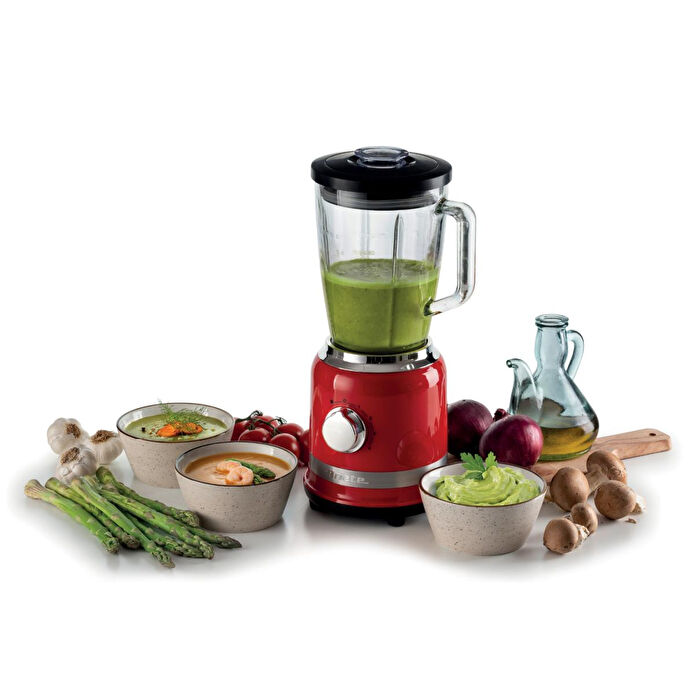 Ariete Moderna Kahvaltı Seti Su Isıtıcı Kettle + Smoothie Cam Blender + Ekmek Kızartma Makinesi Seti Kırmızı