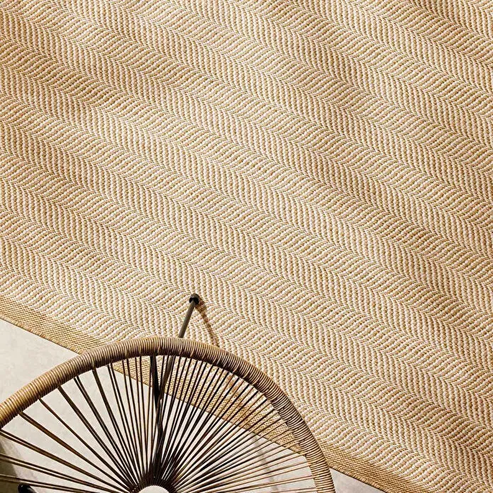 Ocean Home Textile Leke Tutmaz İç Dış Mekan Bej Renk Balıksırtı Halı Kilim 160 X 230 Cm