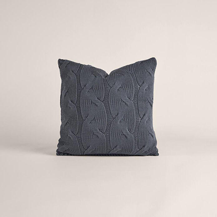 Penelope Triko Kırlent Kılıfı Füme 45x45 Cm - Cabella Serisi