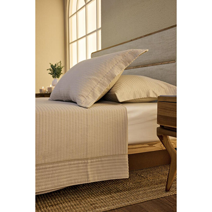 Penelope Yatak Örtüsü Takımı Bej - 260x240 Cm - Tulipa Serisi