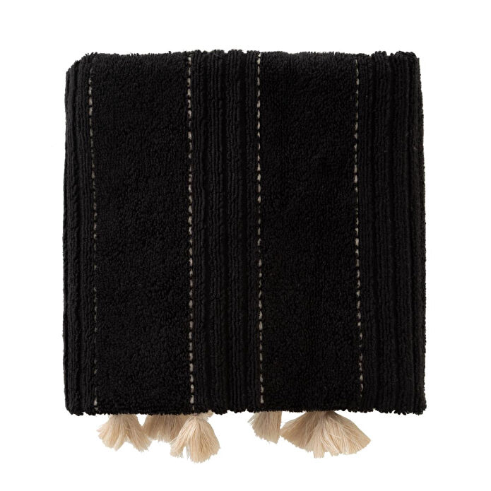 Mudo Home Linda Si̇yah Püsküllü Yüz Havlusu 50x80