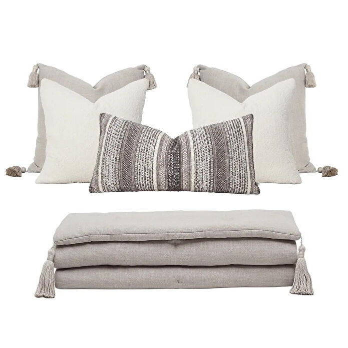 Penelope Nora Püsküllü Yatak Üzeri Runner 70x220 Cm Naturel