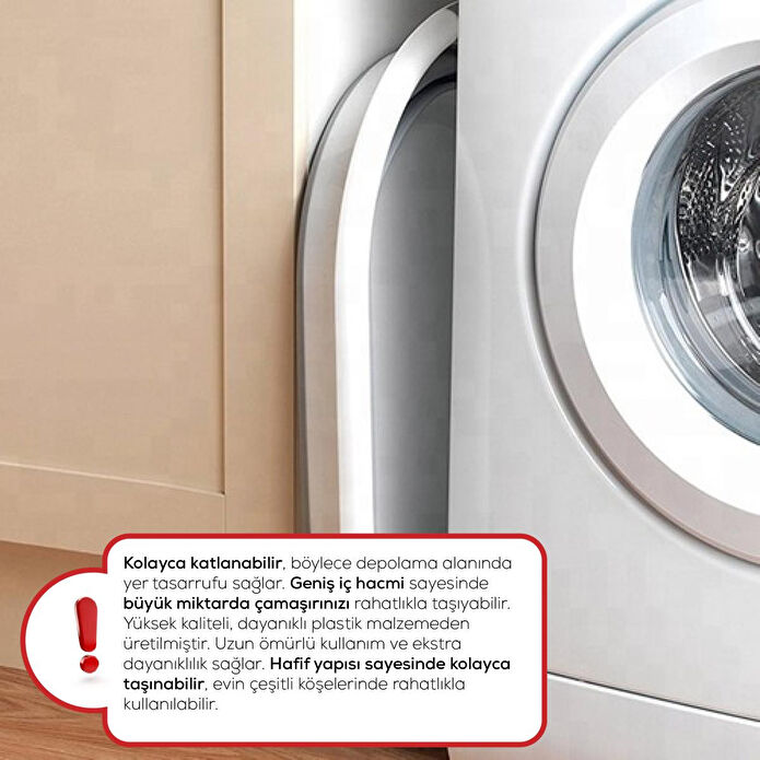 Vienev 25 Litre Katlanabilir Çamaşır Sepeti