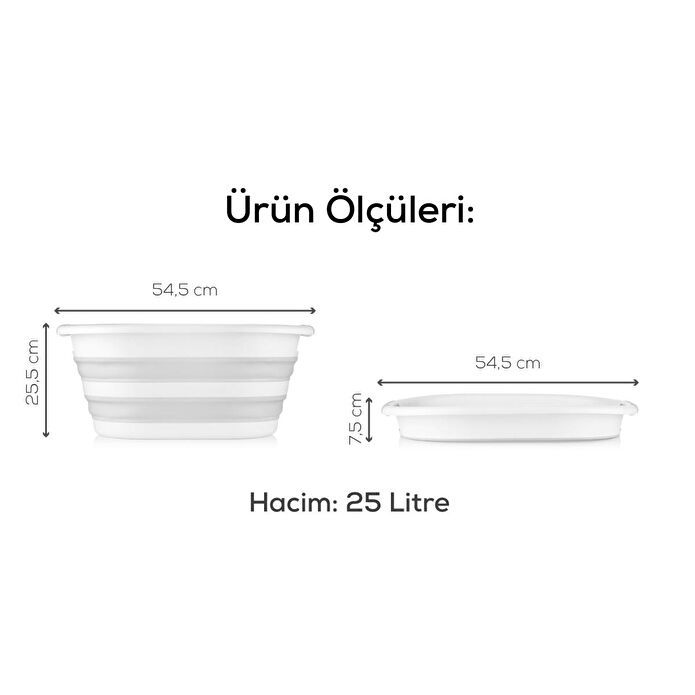 Vienev 25 Litre Katlanabilir Çamaşır Sepeti