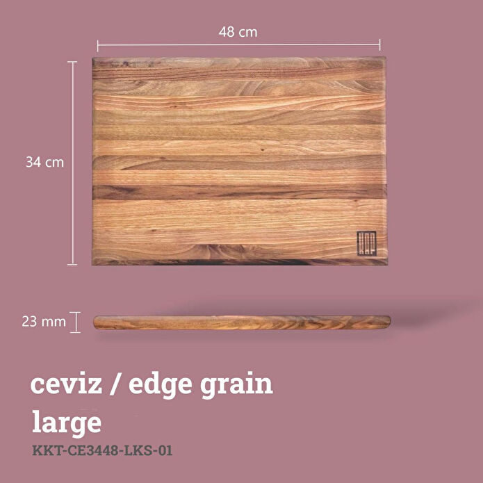 Kaf Ahşap Lüks Kesme Tahtası Ceviz - L