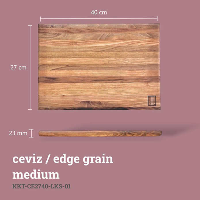 Kaf Ahşap Lüks Kesme Tahtası Ceviz - M