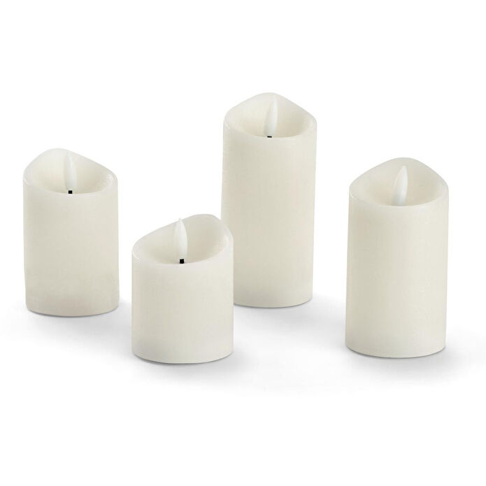Tchibo Led’li Gerçek Mum, 4lü, Krem Rengi