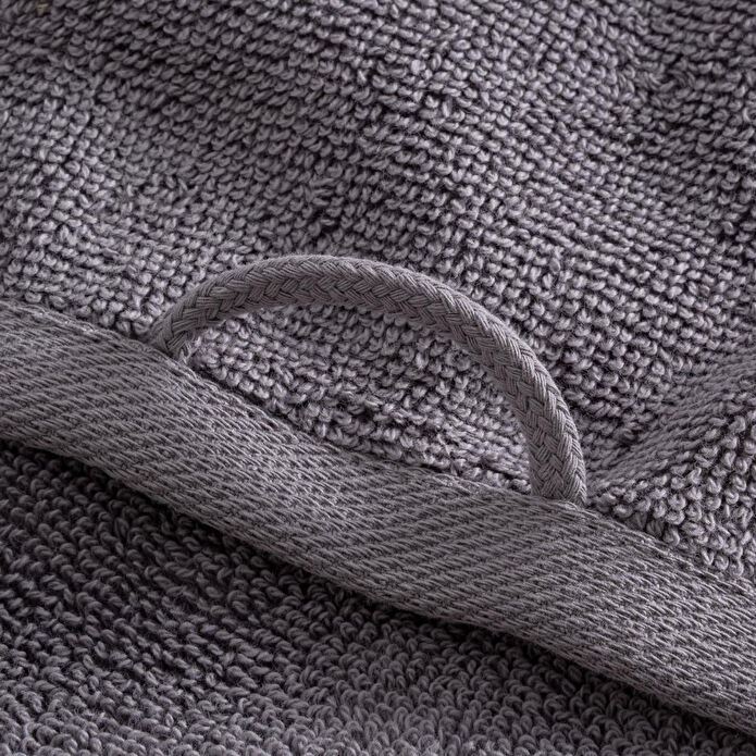 Green Black Lara El Havlusu %100 Pamuk Bordürlü Koyu Gri 30x50 Cm