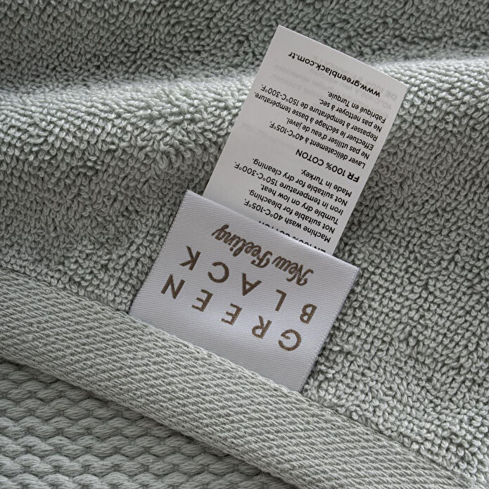 Green Black Lara Banyo Havlusu %100 Pamuk Bordürlü Yeşil 80x150 Cm