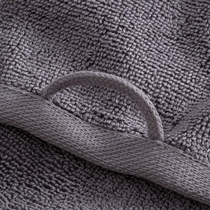 Green Black Lara Yüz Havlusu %100 Pamuk Bordürlü Koyu Gri 50x90 Cm