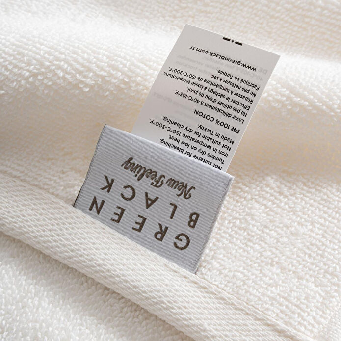 Green Black Lara Yüz Havlusu %100 Pamuk Bordürlü Krem 50x90 Cm