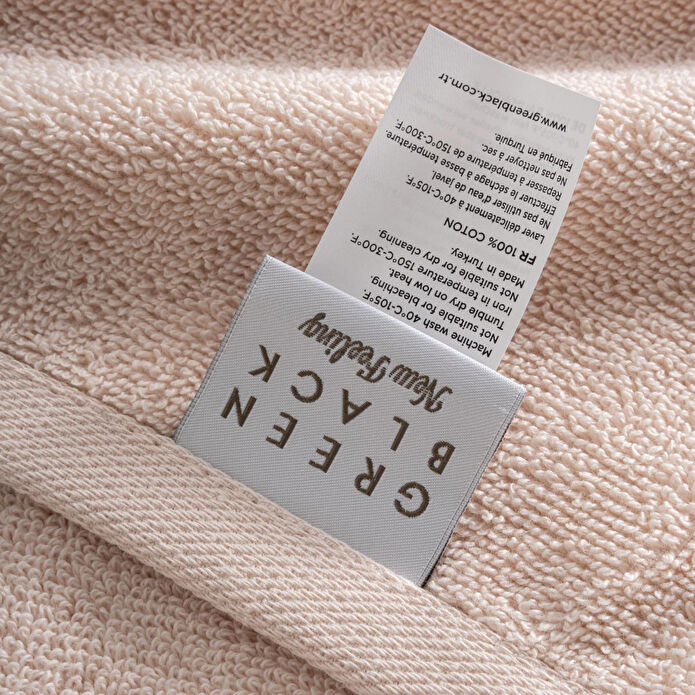 Green Black Lara El Havlusu %100 Pamuk Bordürlü Açık Somon 30x50 Cm