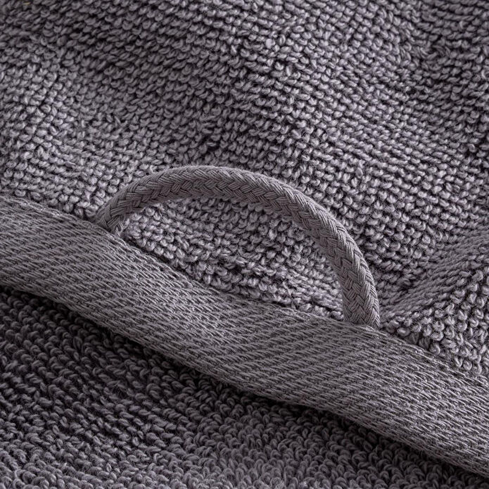 Green Black Lara Banyo Havlusu %100 Pamuk Bordürlü Koyu Gri 80x150 Cm