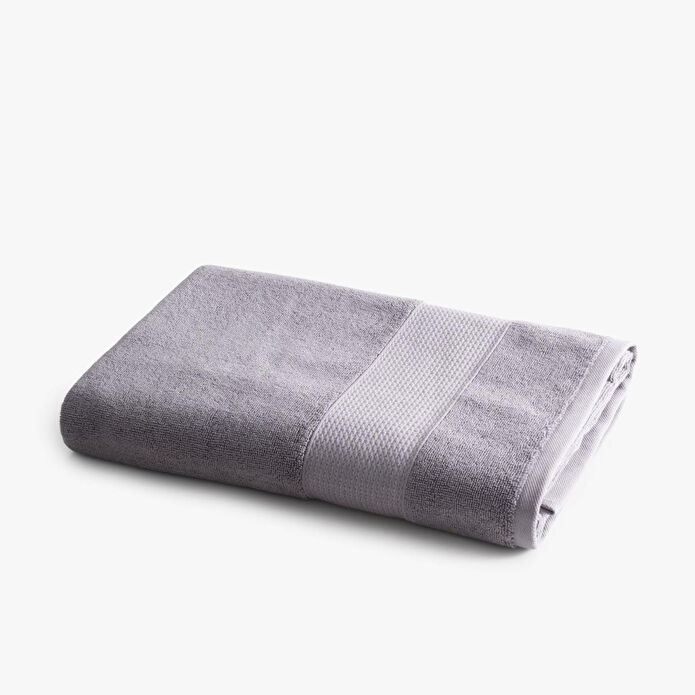 Green Black Lara Banyo Havlusu %100 Pamuk Bordürlü Koyu Gri 80x150 Cm