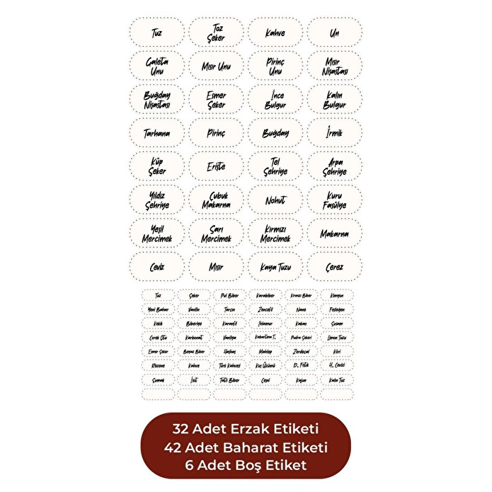 Vienev 80 Adet Erzak Ve Baharat Etiketi