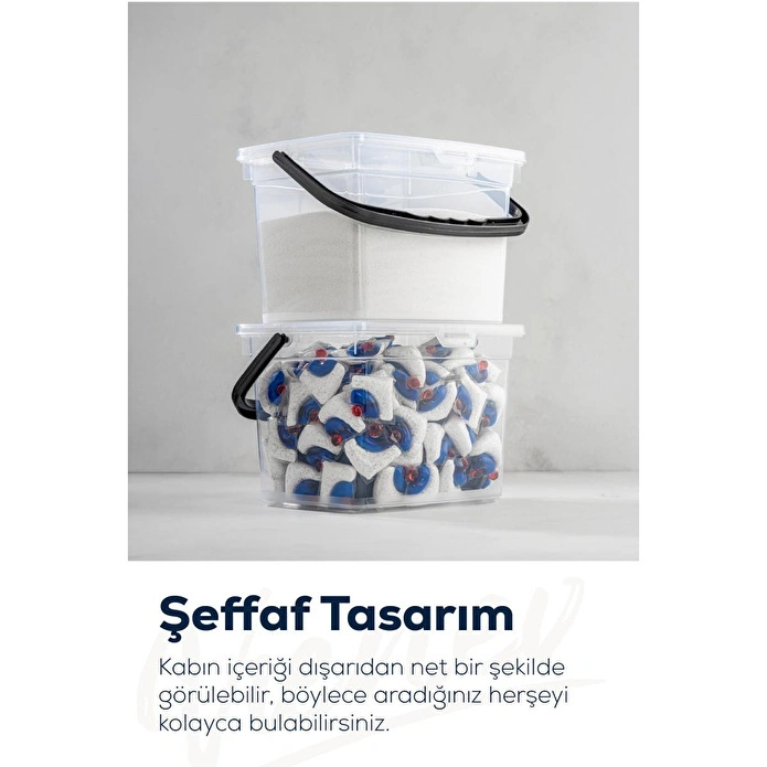 Vienev 2'li 4 Litre Beyaz Etiketli Deterjanlık Saklama Kutusu Kabı Beyaz