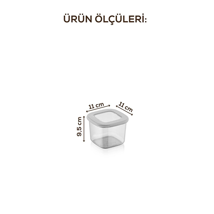 Vienev Etiketli Kaşıklı Foly Kare Erzak Saklama Kabı Seti 18li 0,55 Küçük Boy Beyaz