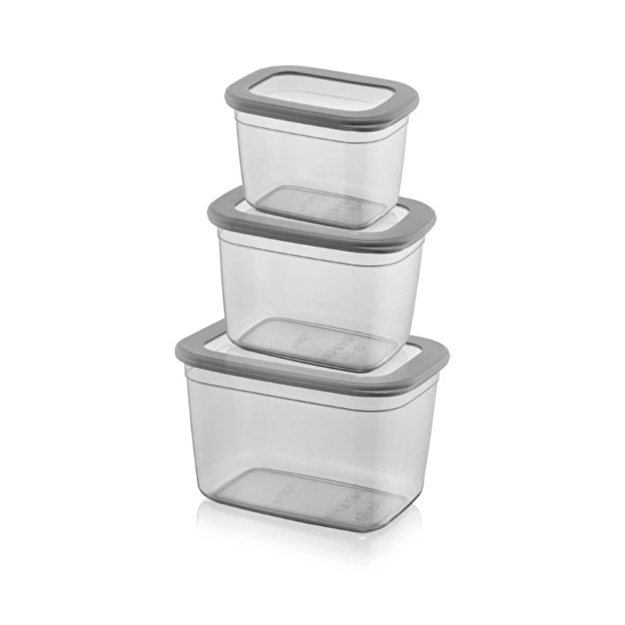 Vienev Foly Poli 3lü Dikdörtgen Saklama Kabı Derin 1x(2300 Ml, 1300 Ml, 800 Ml)