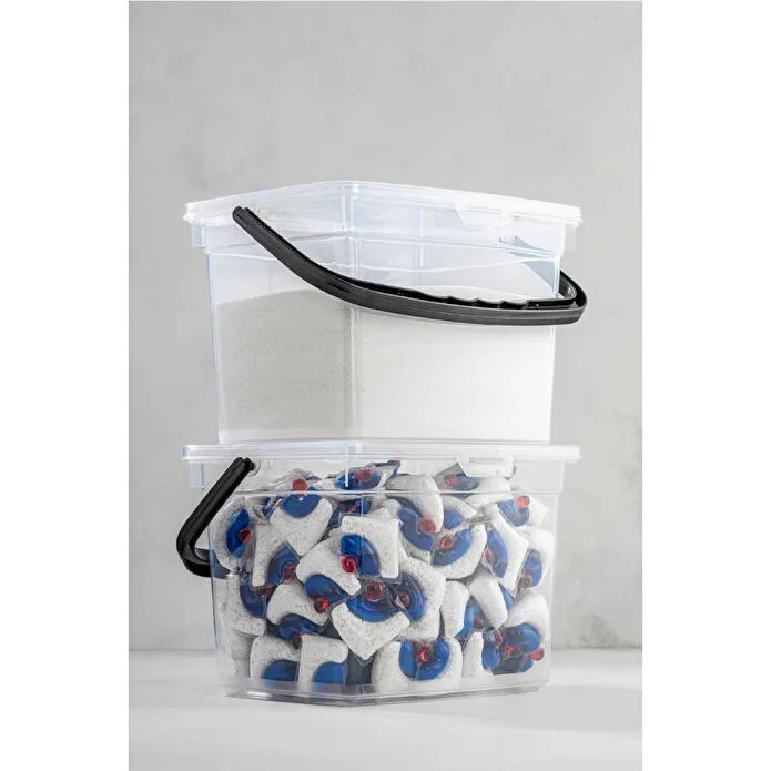 Vienev 2li 4 Litre Toz Tablet Deterjan Saklama Kabı - Deterjan Kutusu, Toz Tablet Deterjan Kabı Beyaz