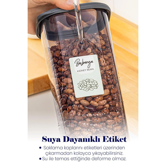 Vienev 24lü Renkli Etiketli Peggy Kare Erzak Ve Baharat Full Set 6x(1,75 1,2, 0,55, 0,45) Ant