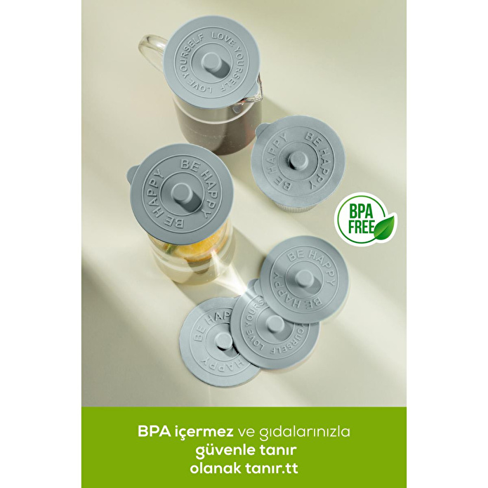 Vienev 6 Adet Silikon Isı Koruyucu Bardak Kapağı Mavi