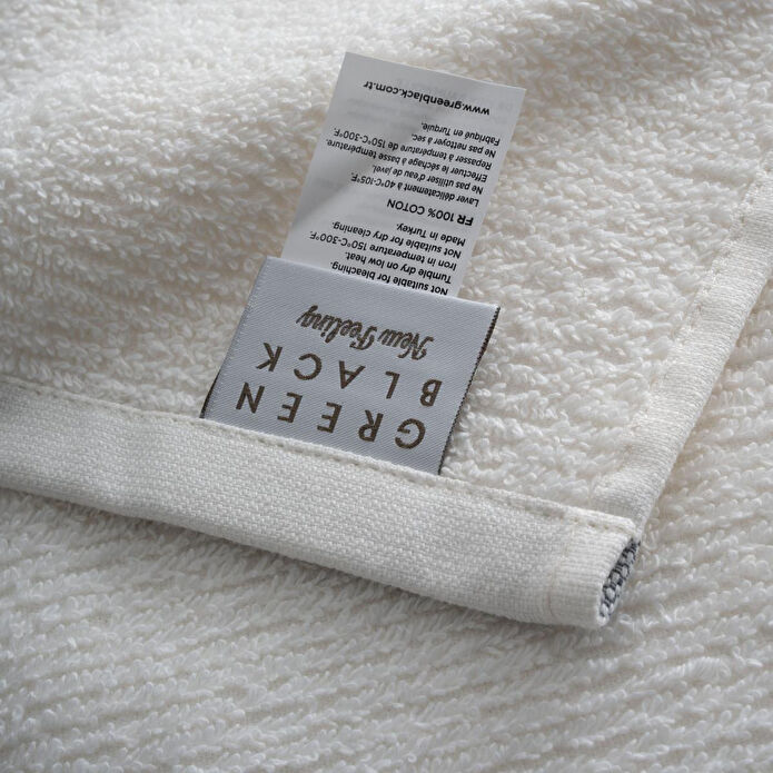 Green Black Tria Yüz Havlusu %100 Pamuk Jakarlı Krem-lacivert 50x90 Cm