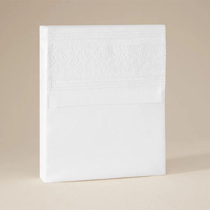 Penelope %100 Pamuk 200 Tc Nevresim Takımı 260x240 Cm Beyaz - Vera Serisi