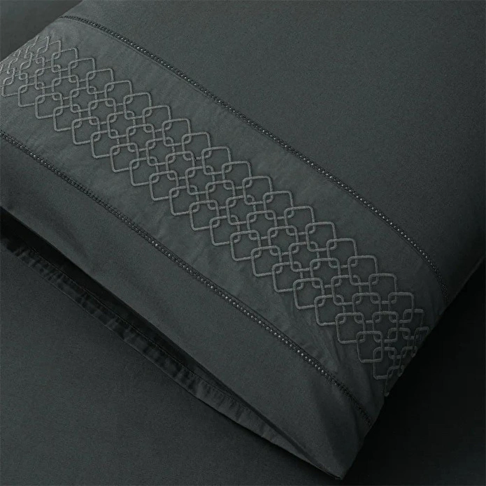 Penelope %100 Pamuk Percale Nevresim Seti 260x240 Cm Antrasit - Juana Serisi
