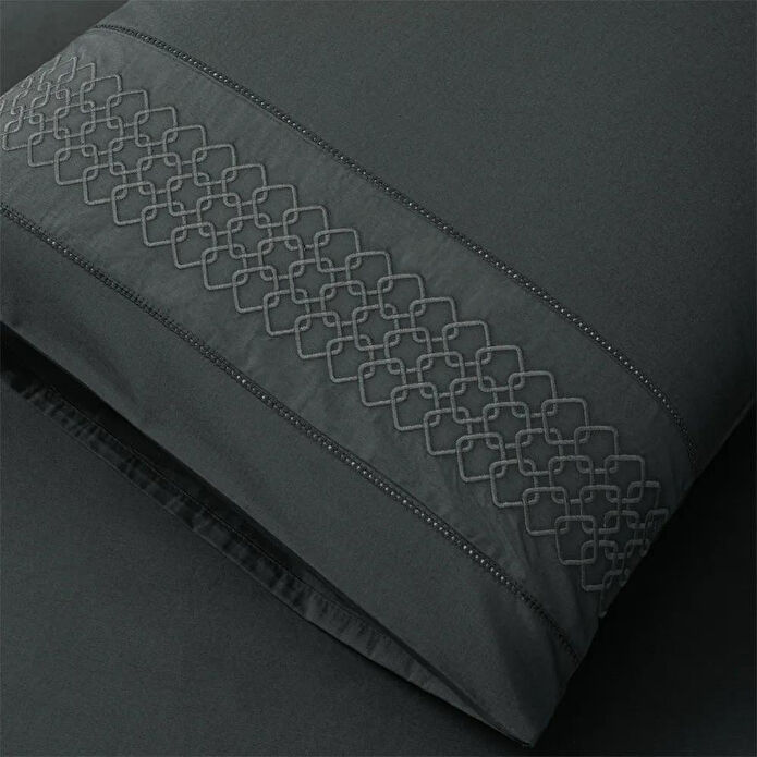Penelope %100 Pamuk Percale Nevresim Seti 240x220 Cm Antrasit - Juana Serisi