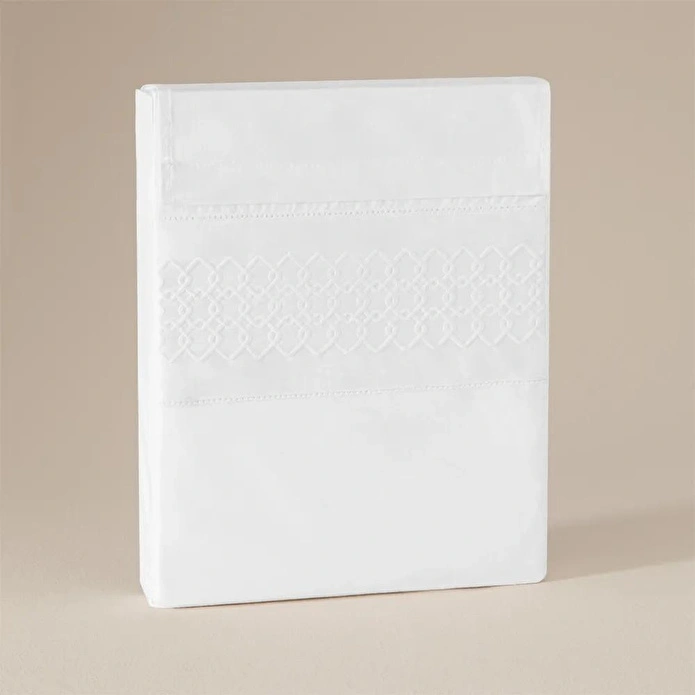 Penelope %100 Pamuk Percale Nevresim Seti 260x240 Cm Beyaz - Juana Serisi