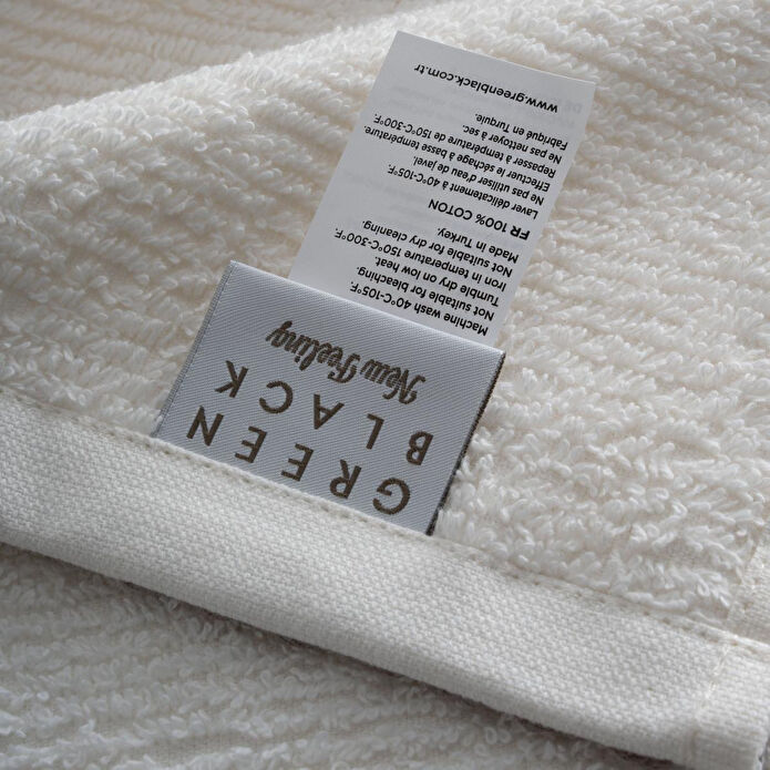 Green Black Tria Banyo Havlusu %100 Pamuk Jakarlı Krem-vizon 80x150 Cm