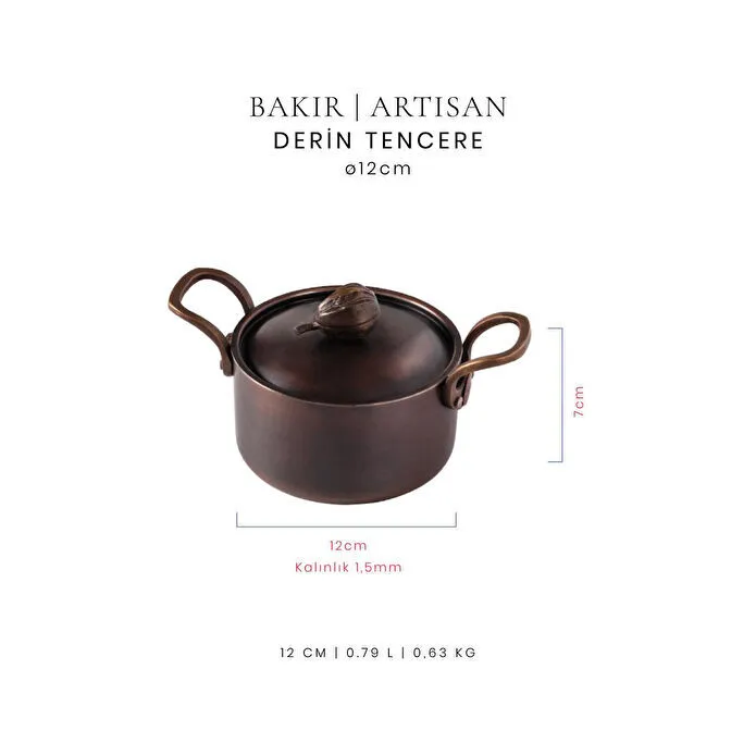 Voeux Artisan Koleksiyonu Bakır Derin Tencere 12 cm