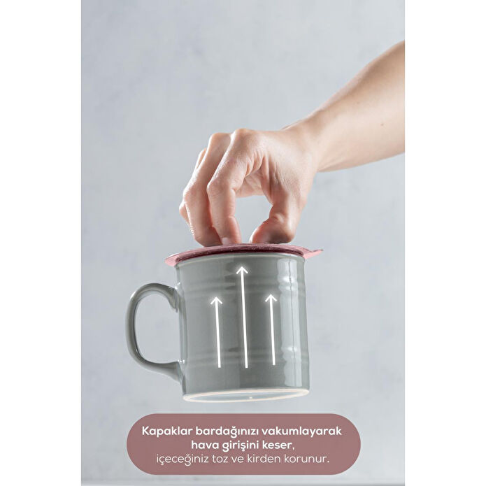 Vienev 6 Adet Silikon Isı Koruyucu Bardak Kapağı Pembe