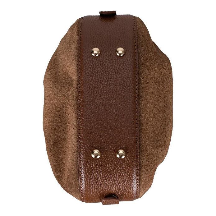 Bloominbag Haze Soft Süet Taba Büzgülü Kadın Omuz Çantası – Sahara Tan Drawstring Bag