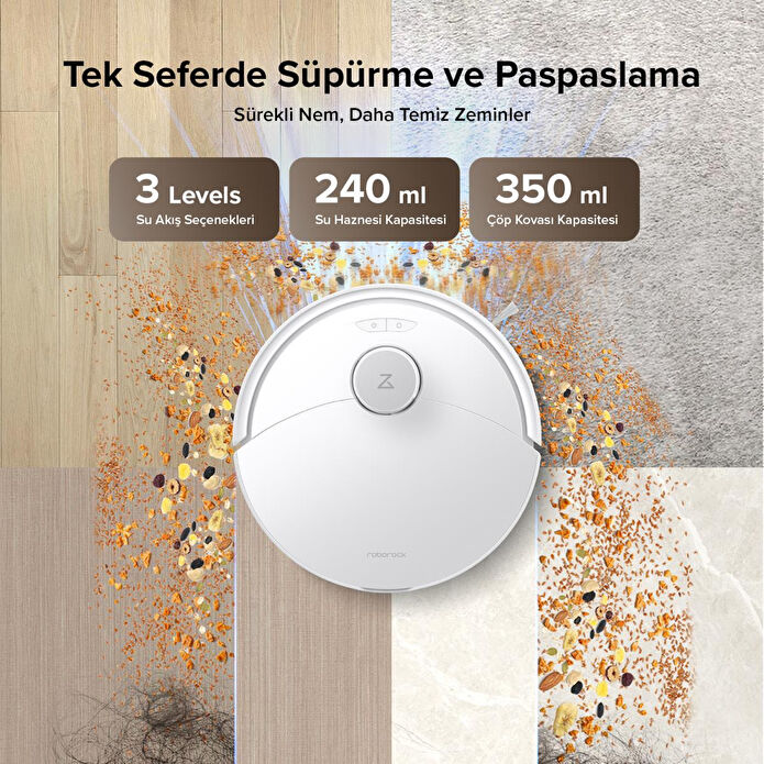 Roborock Q8 Max Pro Plus Akıllı Robot Süpürge Beyaz