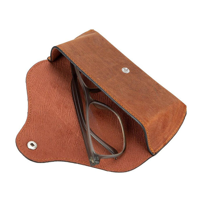 Bloominbag Capri Saddle Brown Hakiki Deri Gözlük Kılıfı
