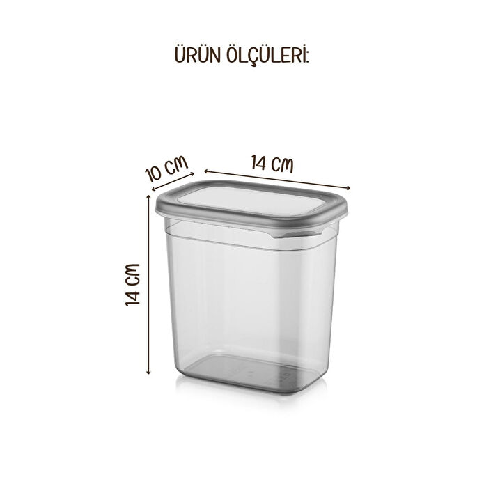 Vienev Etiketli 1150 Ml 2li Peggy Dikdörtgen Deterjan Saklama Kabı Seti Antrasit