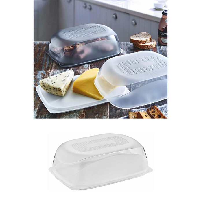 Vienev 3lü Kapaklı Servis Sunum Tabağı - Ekmeklik Ve Ikram Tabağı Beyaz