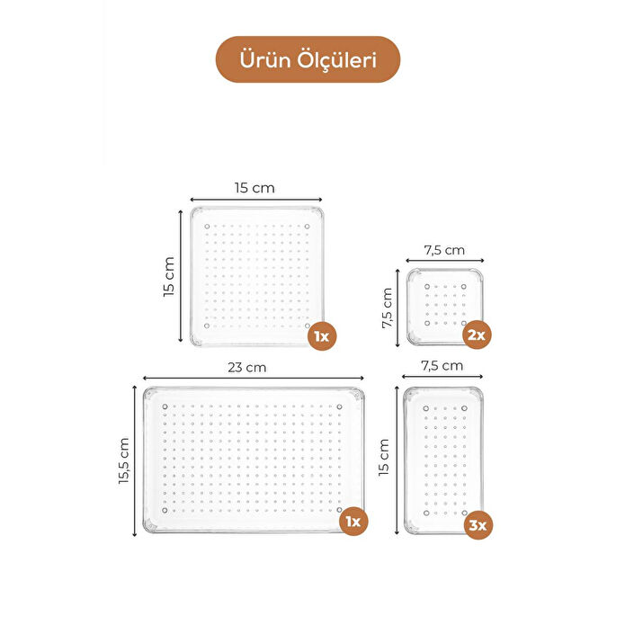 Vienev 7'li Çekmece Içi - Dolap Içi Banyo Makyaj Takı Düzenleyici Organizer