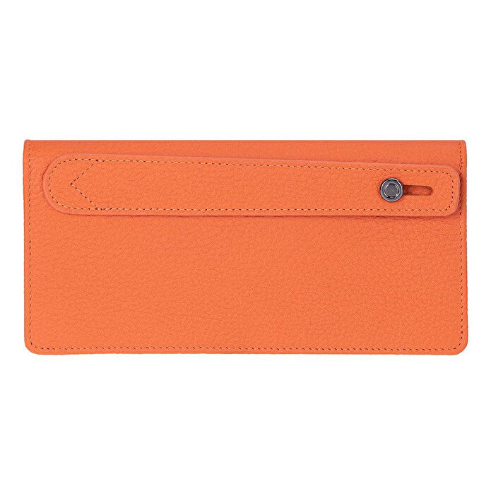 Bloominbag Celestina Pebble Orange Hakiki Deri Telefon Bölmeli Cüzdan