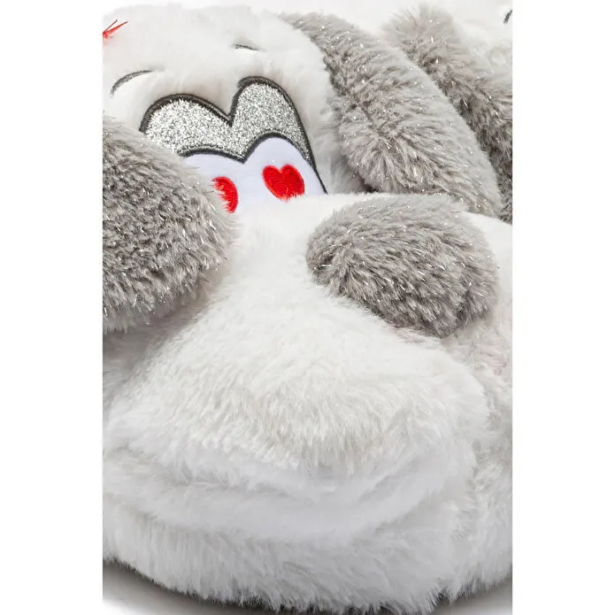 Twigy Ani Kadın Hayvanlı Panduf Beyaz-gri 36/41