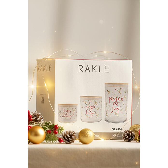Rakle Clara 3'lü Kavanoz Seti 1050 Cc/ 600 Cc/ 535 Cc
