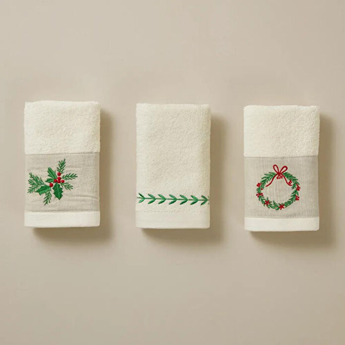 Penelope Yılbaşı Temalı %100 Pamuk 3'lü Kutulu Havlu Seti - Merry Box